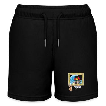 Erdnuss Schiff Seefahrt Seemänner Flaschenpost - Kinder Organic Joggingshorts Mini Bolter von Stanley/Stella - Schwarz - Vorne