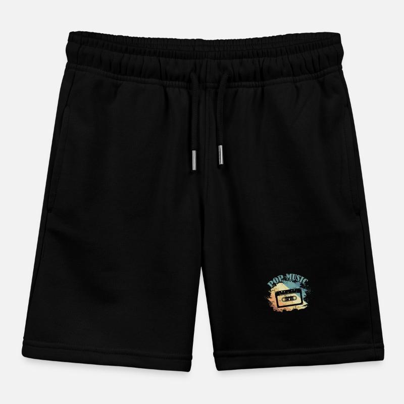 Pop Music R'n'B Cassette Kids Organic Sweat Shorts by Stanley/Stella