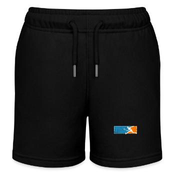 Squash fast player with tennis racket - Kids Organic Sweat Shorts by Stanley/Stella - black - Front