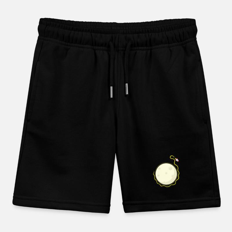 Rocket orbits the moon Kids Organic Sweat Shorts by Stanley/Stella