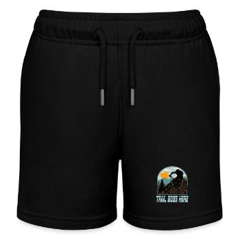 Downhill Mountain Bike Mtb Mountain Bike Biking - Kids Organic Sweat Shorts by Stanley/Stella - black - Front