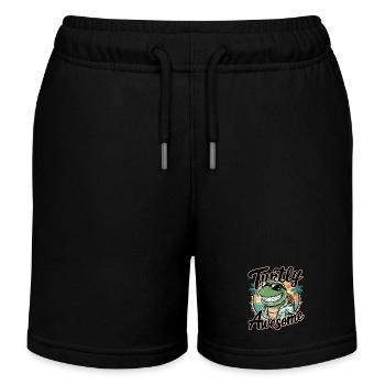 Funny Shield Greatest Saying Turtly Awesome - Short de jogging enfant bio Stanley/Stella - noir - Devant
