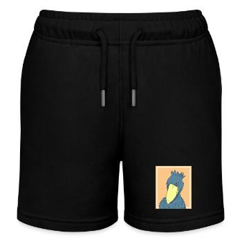 Shoebill Bird Ornithologist Forest I Gift - Kids Organic Sweat Shorts by Stanley/Stella - black - Front