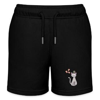 Hippie Chat Chats Hippies Enfants Enfant Chaton - Short de jogging enfant bio Stanley/Stella - noir - Devant