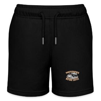 Photographer Before Coffee Cameraman Coffee Lover - Kinder Organic Joggingshorts Mini Bolter von Stanley/Stella - Schwarz - Vorne