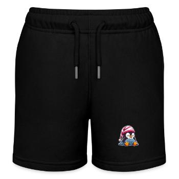 Pingouin endormi en pyjama - Short de jogging enfant bio Stanley/Stella - noir - Devant