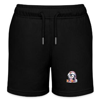 Pingouin endormi en pyjama - Short de jogging enfant bio Stanley/Stella - noir - Devant