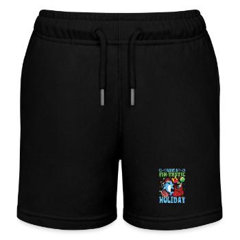 Have a fin-tastic holiday - Christmas Dolphin - Kids Organic Sweat Shorts by Stanley/Stella - black - Front