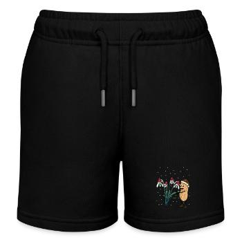 Erdnuss Frühling Schnee Garten Blumen Frost - Kinder Organic Joggingshorts Mini Bolter von Stanley/Stella - Schwarz - Vorne