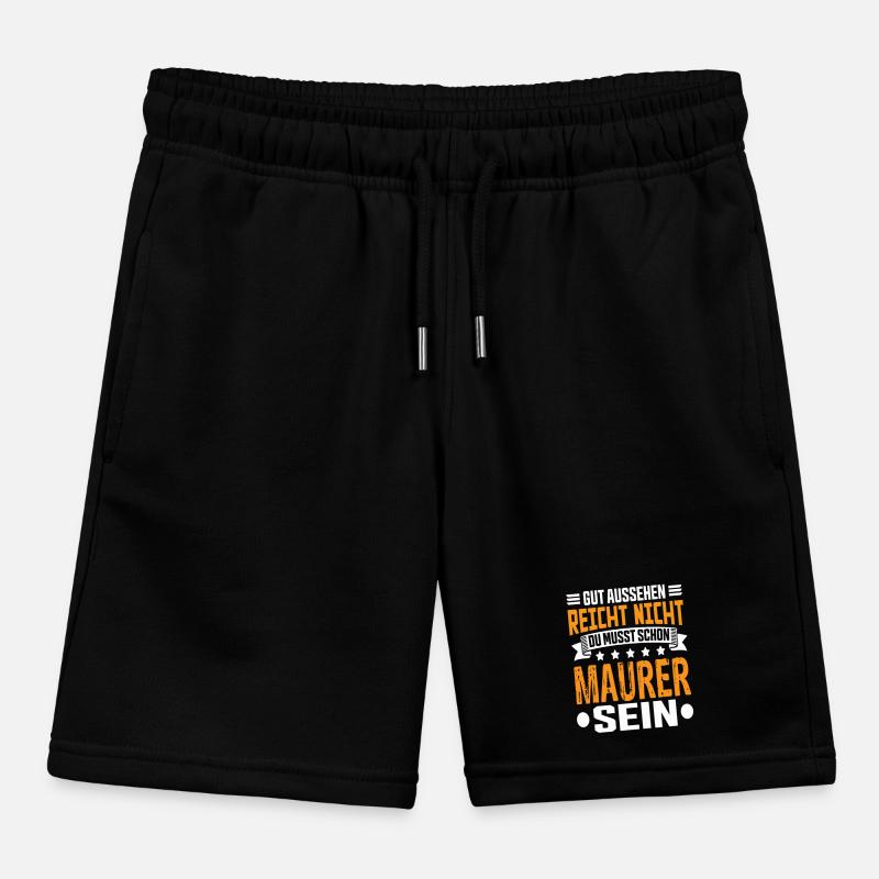 Bricklayer Building Construction Structural Engineer Bricklayer Funny Kids Organic Sweat Shorts by Stanley/Stella