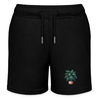Wunderschöne Monstera Pflanze - Kinder Organic Joggingshorts Mini Bolter von Stanley/Stella - Schwarz - Vorne