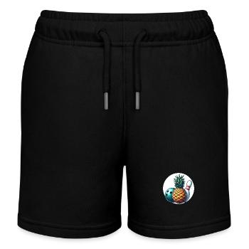 Tropische Bowlingkugel und Ananas - Kinder Organic Joggingshorts Mini Bolter von Stanley/Stella - Schwarz - Vorne