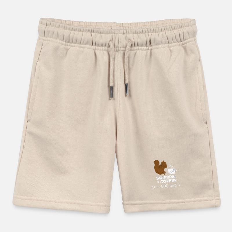 Squirrels Plus Coffee Dear God Help Us Chipmunks Kids Organic Sweat Shorts by Stanley/Stella