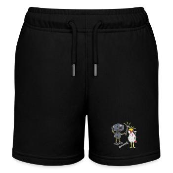 Handwerker Robotter Huhn Werkzeug Maschine Technik - Kinder Organic Joggingshorts Mini Bolter von Stanley/Stella - Schwarz - Vorne