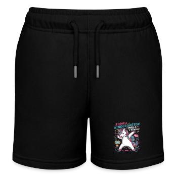 Tschüss Kindergarten Hallo 1.KLasse 2024 - Kinder Organic Joggingshorts Mini Bolter von Stanley/Stella - Schwarz - Vorne