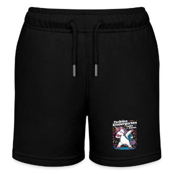Tschüss Kindergarten Hallo 1.KLasse 2024 - Kinder Organic Joggingshorts Mini Bolter von Stanley/Stella - Schwarz - Vorne