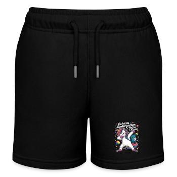 Tschüss Kindergarten Hallo 1.KLasse 2024 - Kinder Organic Joggingshorts Mini Bolter von Stanley/Stella - Schwarz - Vorne