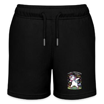 Tschüss Kindergarten Hallo Schule 2024 Einhorn - Kinder Organic Joggingshorts Mini Bolter von Stanley/Stella - Schwarz - Vorne