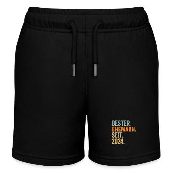 Valentinstag Bester Ehemann Seit 2024 - Kinder Organic Joggingshorts Mini Bolter von Stanley/Stella - Schwarz - Vorne