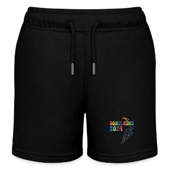 Schulanfang Einschulung Schulkind 2024 - Kinder Organic Joggingshorts Mini Bolter von Stanley/Stella - Schwarz - Vorne