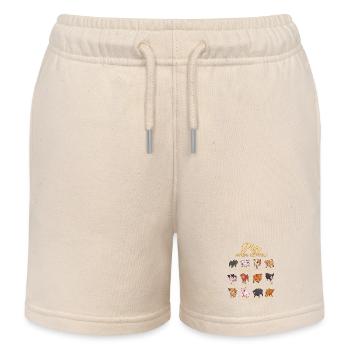 Verschiedene Cartoon Schweine - Kinder Organic Joggingshorts Mini Bolter von Stanley/Stella - Natur - Vorne