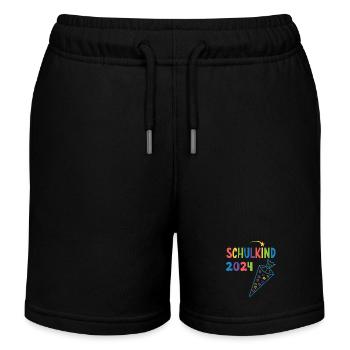 Schulanfang Einschulung Schulkind 2024 - Kinder Organic Joggingshorts Mini Bolter von Stanley/Stella - Schwarz - Vorne