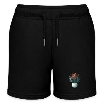 Dracaena Pflanze im Topf - Kinder Organic Joggingshorts Mini Bolter von Stanley/Stella - Schwarz - Vorne