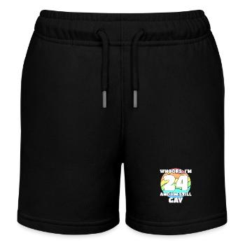 Funny Gay Pride - 24th Birthday 24 BDay Lesbian - Kids Organic Sweat Shorts by Stanley/Stella - black - Front