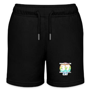 37th Birthday 37 BDay Lesbian Gay Bi Trans - - Kids Organic Sweat Shorts by Stanley/Stella - black - Front