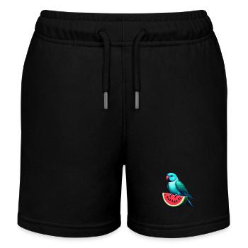 Indischer Ringhals Papagei Wassermelone - Kinder Organic Joggingshorts Mini Bolter von Stanley/Stella - Schwarz - Vorne