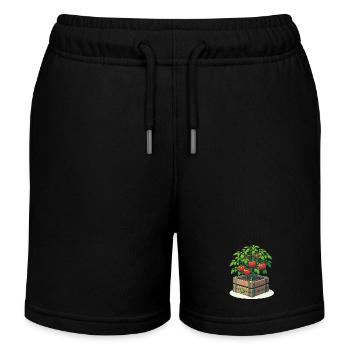 Tomatenpflanze im Tomatentopf - Kinder Organic Joggingshorts Mini Bolter von Stanley/Stella - Schwarz - Vorne