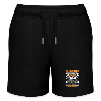 Klempner Machen keine Pause - Kinder Organic Joggingshorts Mini Bolter von Stanley/Stella - Schwarz - Vorne