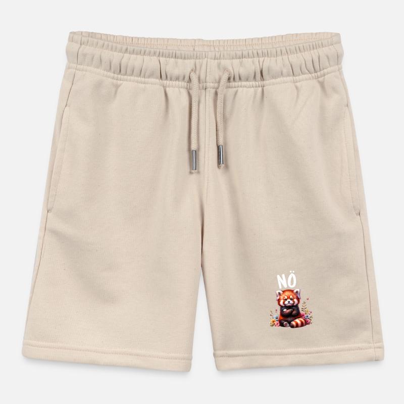Red Panda Funny Saying Nope Fire Fox Kids Organic Sweat Shorts by Stanley/Stella