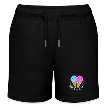 Gender Reveal Babyshower - Kids Organic Sweat Shorts by Stanley/Stella - black - Front