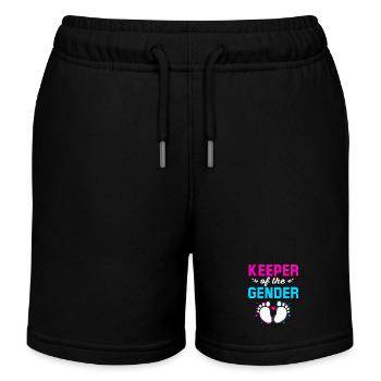 Gender Reveal Babyshower - Kids Organic Sweat Shorts by Stanley/Stella - black - Front