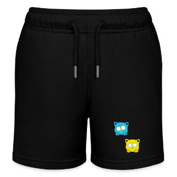 Animal shelter, animal lover, animal welfare, cats, Ukraine - Kids Organic Sweat Shorts by Stanley/Stella - black - Front