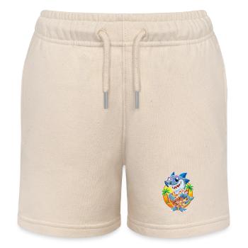 Lustige Hai Cartoon Sommer Strand Sonnenbrille Gitarre - Kinder Organic Joggingshorts Mini Bolter von Stanley/Stella - Natur - Vorne