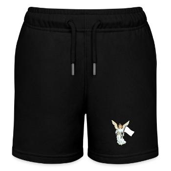 Angel World Peace Flag Peace - Kids Organic Sweat Shorts by Stanley/Stella - black - Front