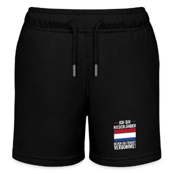 Niederländer Niederlande Holland - Kinder Organic Joggingshorts Mini Bolter von Stanley/Stella - Schwarz - Vorne