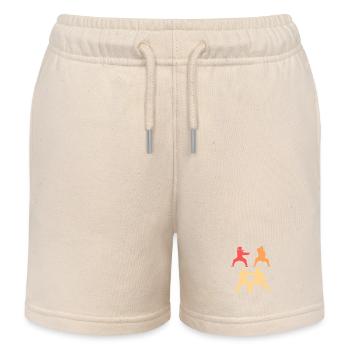 Karate Self-Defense - Kids Organic Sweat Shorts by Stanley/Stella - soft Ecru - Front