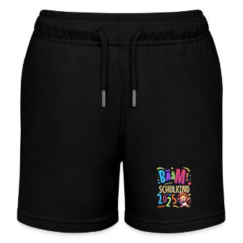 Einschulung Löwe Schulanfänger 2025 - Kinder Organic Joggingshorts Mini Bolter von Stanley/Stella - Schwarz - Vorne