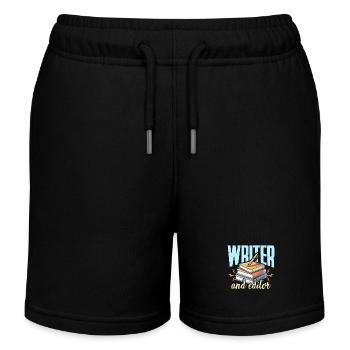 Writer And Editor Literature Bookworm Book Editor - Kids Organic Sweat Shorts by Stanley/Stella - black - Front