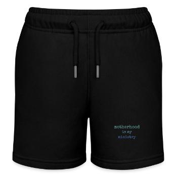 Mom Life Mama Mutterschaft Ist Mein Ministerium - Kinder Organic Joggingshorts Mini Bolter von Stanley/Stella - Schwarz - Vorne
