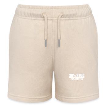 30% Stud 70% Muffin Funny Father's Day Valentines - Kinder Organic Joggingshorts Mini Bolter von Stanley/Stella - Natur - Vorne