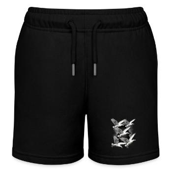 Seagulls Seagull Maritime Seabirds - Kids Organic Sweat Shorts by Stanley/Stella - black - Front