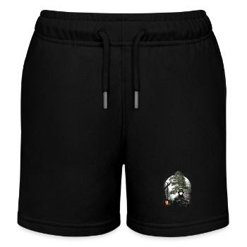 Forest fairy tale fairy tale character dwarves gnomes gnome wizard - Kids Organic Sweat Shorts by Stanley/Stella - black - Front