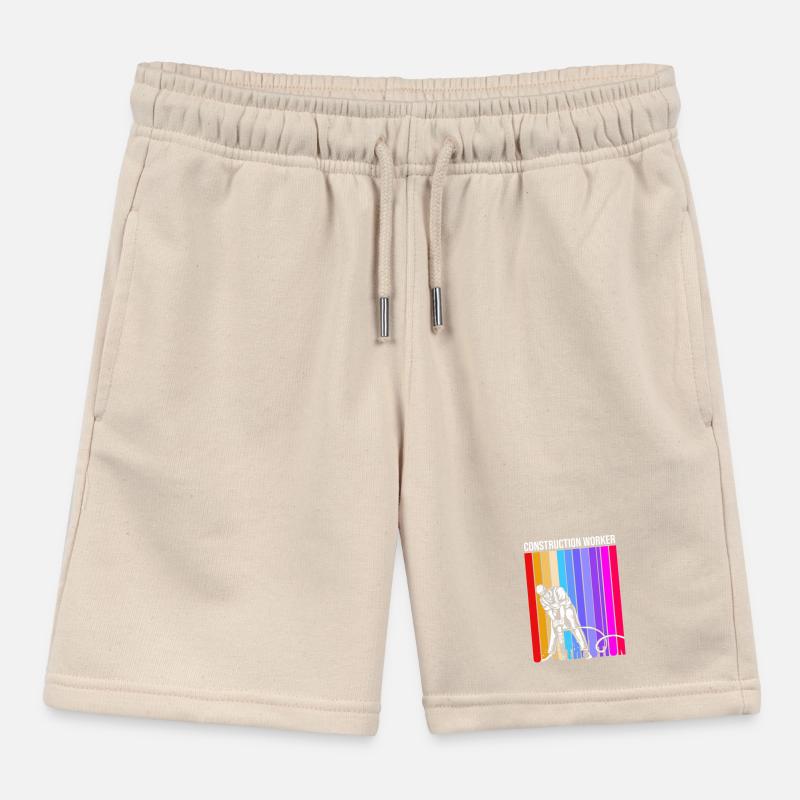 Construction worker construction site Kids Organic Sweat Shorts by Stanley/Stella