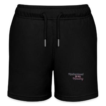 Mom Life Mama Mutterschaft Ist Mein Ministerium - Kinder Organic Joggingshorts Mini Bolter von Stanley/Stella - Schwarz - Vorne