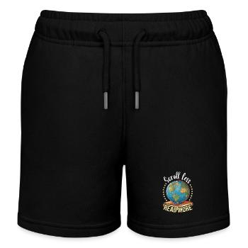 Literature Teacher Scroll Less Read More Reader - Kinder Organic Joggingshorts Mini Bolter von Stanley/Stella - Schwarz - Vorne