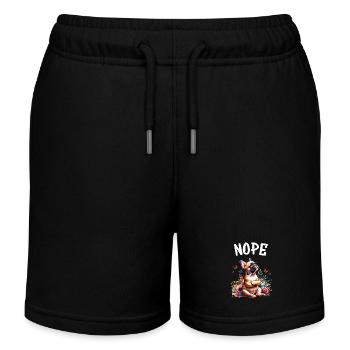 Französiche Bulldogge Spruch Nope Hundeliebhaber - Kinder Organic Joggingshorts Mini Bolter von Stanley/Stella - Schwarz - Vorne